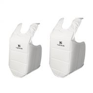 Baoblaze 2Pieces Taekwondo Chest Protector,Unisex Adult Child Student Martial Arts Karate Chest Guard Vest Boxing Breast Protector Training Sports Bodyguard Chest Gear