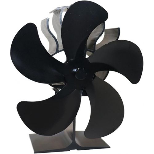  Baoblaze Heat Powered Stove Fan 5 Blade Heater Stove Fans Aluminium Silent Eco Friendly Efficient for Wood Log Burner Black