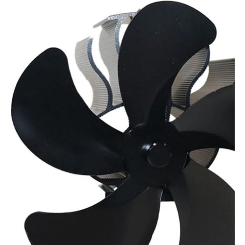  Baoblaze Heat Powered Stove Fan 5 Blade Heater Stove Fans Aluminium Silent Eco Friendly Efficient for Wood Log Burner Black