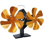 Baoblaze Silent Heat Powered Stove Fan, Log Burner Fan, Eco Friendly Heat Circulation for Wood/Log Burner/Fireplace/Stove Satin Gold