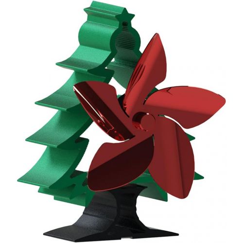  Baoblaze Heat Powered Fireplace Fan Xmas Tree Design Stove Fan Silent Heat Distribution for Wood Fireplace