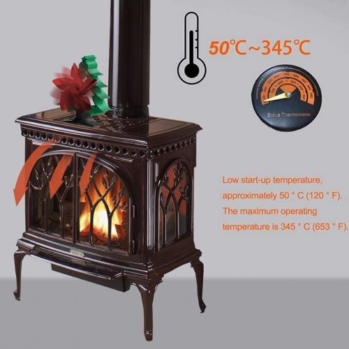  Baoblaze Heat Powered Fireplace Fan Xmas Tree Design Stove Fan Silent Heat Distribution for Wood Fireplace