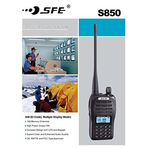  Baofeng HANWEI SFE UHF Handheld Radio UHF Ham Radio UHF Walkie Talkie UHF Two Way Radio S850 5 Watts UHF: 400-470MHz Color Black