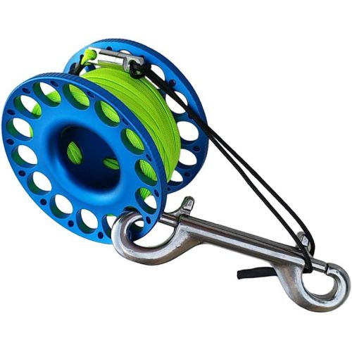  [아마존베스트]Baosity Lightweight Dive Wreck Cave Reel Scuba Diving Finger Spool 30m/100ft Line, Dual Ended Bolt Snap Clip