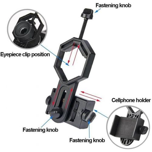  Baosity 3X Barlow Lens for Celestron 102ED 130EQ CGX Telescope Eyepiece 1.25 / 31.7mm Interface & Phone Telescope Mount Adapter Spring-Loaded Design