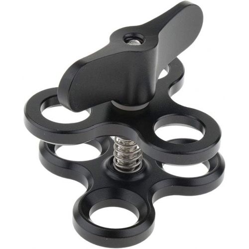  Baosity Triple Ball Clamp 3 Holes Underwater Arm Diving Bracket for Gopro Hero 3+/4/5/6 Black