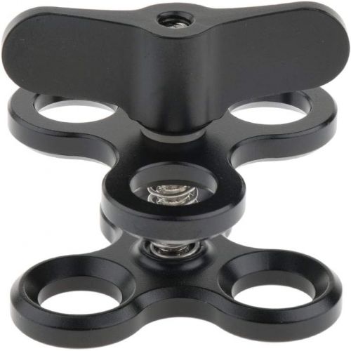  Baosity Triple Ball Clamp 3 Holes Underwater Arm Diving Bracket for Gopro Hero 3+/4/5/6 Black