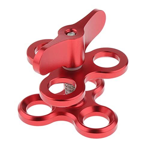  Baosity Triple Ball Clamp 3 Holes Underwater Arm Diving Bracket for Gopro Hero 3+/4/5/6 Red