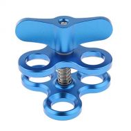 Baosity Triple Ball Clamp 3 Holes Underwater Arm Diving Bracket for Gopro Hero 3+/4/5/6 Blue