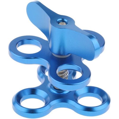  Baosity Triple Ball Clamp 3 Holes Underwater Arm Diving Bracket for Gopro Hero 3+/4/5/6 Blue