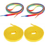 Baosity 2 Pairs Roller Inline Skate Shoelaces Skates Strings Shoe Laces 180cm - Yellow, 180cm