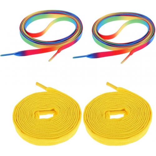  Baosity 2 Pairs Roller Inline Skate Shoelaces Skates Strings Shoe Laces 180cm - Yellow, 180cm