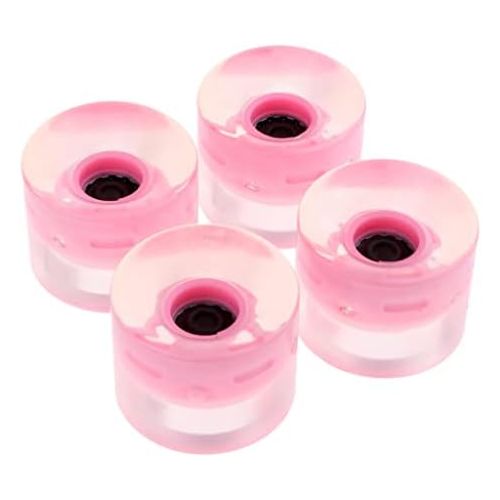  Baosity 4 Pcs Light Up Wheels Flash 60mm with Magnetic Core for Skateboard Longboard Pink/Blue/Green/White/red