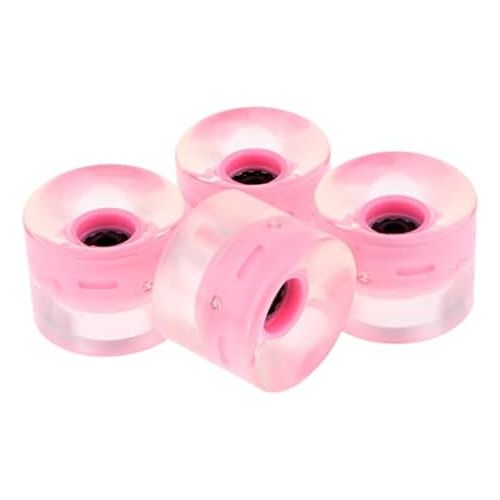  Baosity 4 Pcs Light Up Wheels Flash 60mm with Magnetic Core for Skateboard Longboard Pink/Blue/Green/White/red