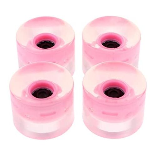  Baosity 4 Pcs Light Up Wheels Flash 60mm with Magnetic Core for Skateboard Longboard Pink/Blue/Green/White/red