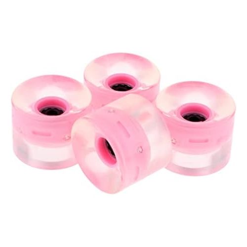  Baosity 4 Pcs Light Up Wheels Flash 60mm with Magnetic Core for Skateboard Longboard Pink/Blue/Green/White/red