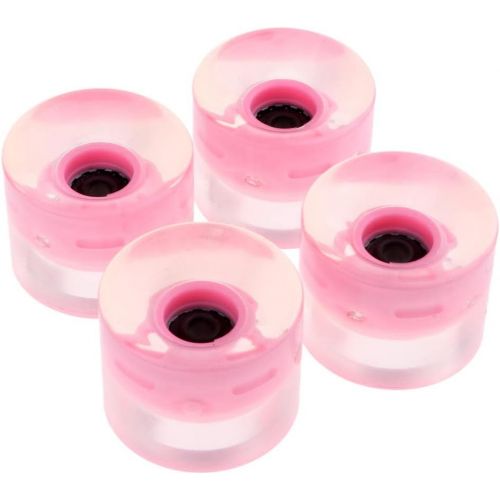  Baosity 4 Pcs Light Up Wheels Flash 60mm with Magnetic Core for Skateboard Longboard Pink/Blue/Green/White/red