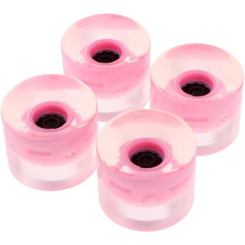  Baosity 4 Pcs Light Up Wheels Flash 60mm with Magnetic Core for Skateboard Longboard Pink/Blue/Green/White/red