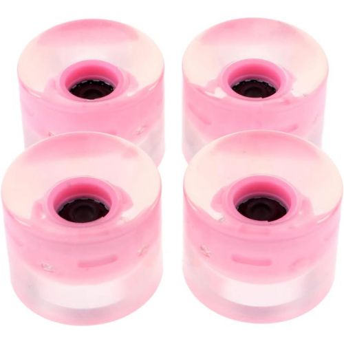  Baosity 4 Pcs Light Up Wheels Flash 60mm with Magnetic Core for Skateboard Longboard Pink/Blue/Green/White/red