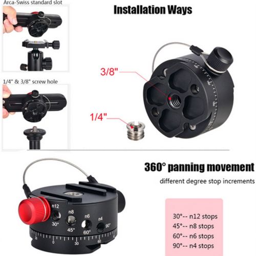  Baosity 360 Degree Camera Tripod Panoramic Panhead Pan Head Gimbal Bracket Kit For Canon Nikon Cameras