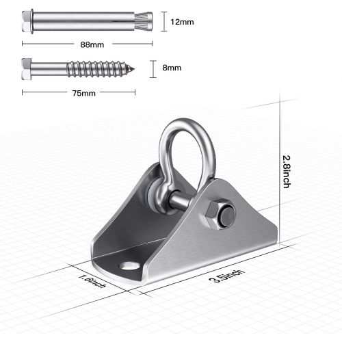  Baozun Deckenhaken Hangesessel 180° Schaukel Deckenhalterung Boxsack Halterung Liebesschaukel Sling Trainer Hangematte Befestigung Edelstahl Belastbarkeit bis 400KG