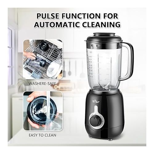  Bear Blender, 2023 Upgrade 700W Shakes and Smoothies Blender with 40oz Countertop Blender Cup for Kitchen, 3-Speed for Crushing Ice, Puree, and Frozen Fruit with Autonomous Clean