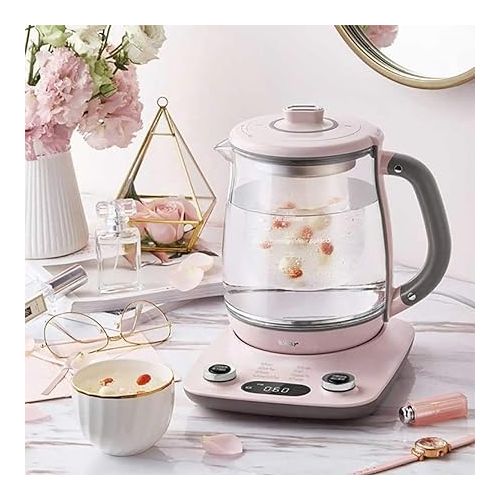  Bar 1.8L Health- Care Beverage Tea Maker and Kettle YSH-C18R1, Durable 316 Stainless Steel & Glass Brew Cooker Master,8-in-1 Programmable, 4 Range Temperature Warming Function, Pink