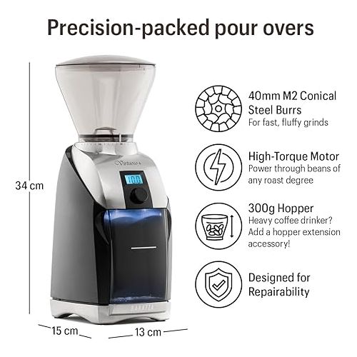  Baratza Virtuoso+ Coffee Grinder ZCG587BLK, Black