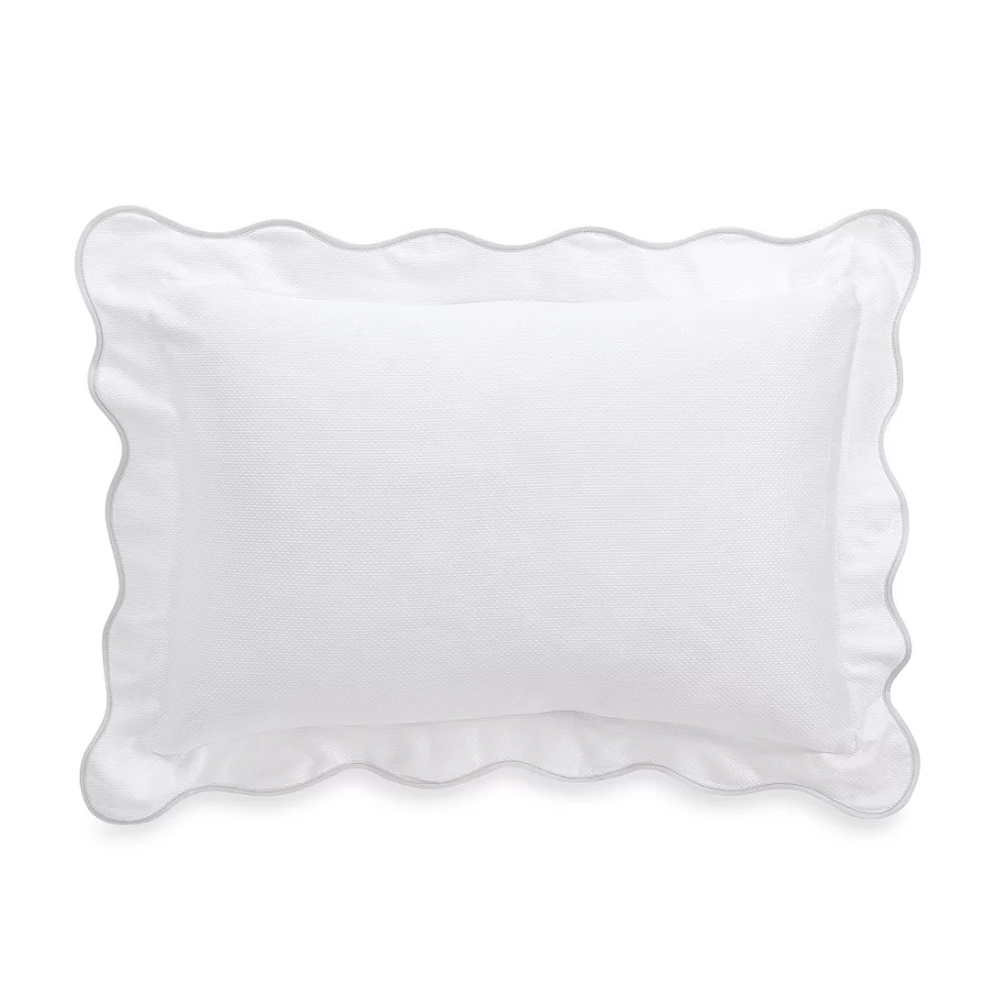 /Barbara Barry Dream Peaceful Pique Fountain Oblong Throw Pillow in White