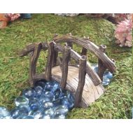 BarbarasBoutiqueShop Fairy Garden Miniature Bridge (Resin) for your Fairy Garden, Fairy Garden Accessories, Miniature Wood Log Look Bridge, Gnome Village