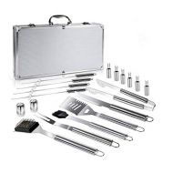 Barbecue BBQ Tools Set, 18 Pieces Grill Tools Set, Stainless Steel Utensils Accessories Kit Aluminum Case for Outdoor Camping Picnic by (18PCS)