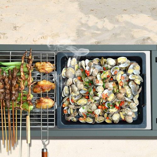 Barbecue grill Stainless Steel Barbecue Indoor Thickening Stove Outdoor Barbecue Household Wood Charcoal Outdoor Barbecue Tool with Independent Liner