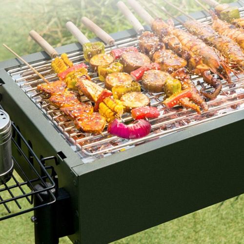  Barbecue grill Stainless Steel Barbecue Indoor Thickening Stove Outdoor Barbecue Household Wood Charcoal Outdoor Barbecue Tool with Independent Liner