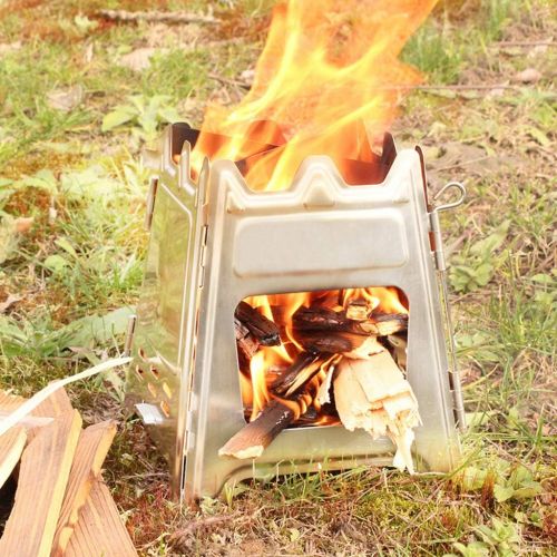  Barbecue grill Outdoor Wood Stove, Charcoal Stove, Portable Thickening Heating Stove, Stainless Steel Folding Stove, Fishing Stove, Small Stove