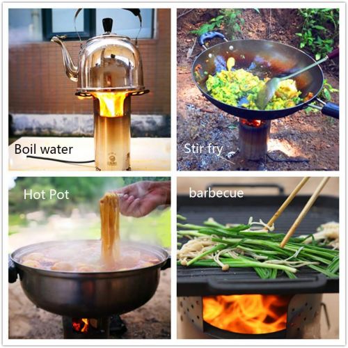  Barbecue grill Outdoor Wood Fire Stove Picnic Stove Field Supplies Wood Fire Stove Portable Firewood Gasifier Wood Stove