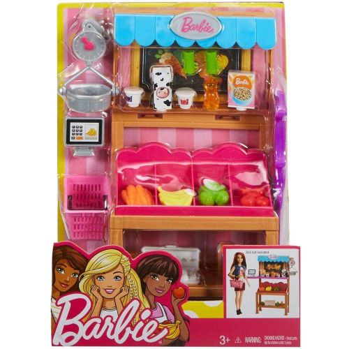바비 Barbie Careers Grocery Supermarket Register Food Stand Playset