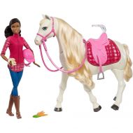 Barbie DreamHorse & Brunette Doll, Interactive Toy with 30+ Reactions