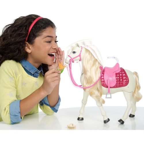바비 Barbie DreamHorse & Brunette Doll, Interactive Toy with 30+ Reactions