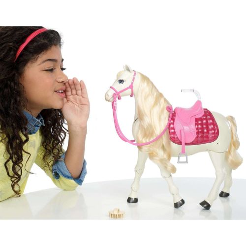 바비 Barbie DreamHorse & Brunette Doll, Interactive Toy with 30+ Reactions