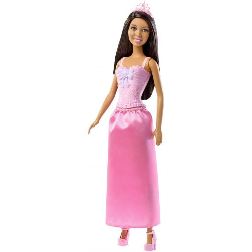 바비 Barbie Princess Doll with Brunette Hair & Shimmery Pink Skirt