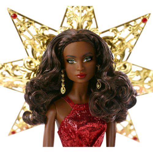 바비 Barbie 2017 Holiday Barbie Doll, Dark Hair