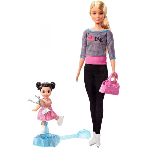 바비 Barbie Ice-Skating Coach & Student Doll with Turning Mechanism