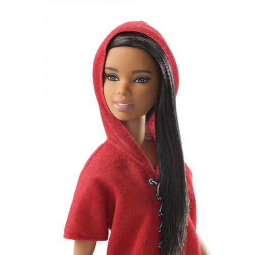 바비 Barbie Fashionistas Doll, Tall Body Type Wearing Red Hoodie Dress