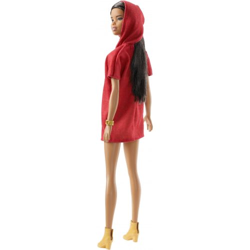 바비 Barbie Fashionistas Doll, Tall Body Type Wearing Red Hoodie Dress
