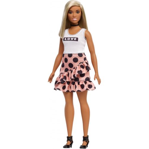 바비 Barbie Fashionistas Doll, Curvy Body Type with Love Tank Top
