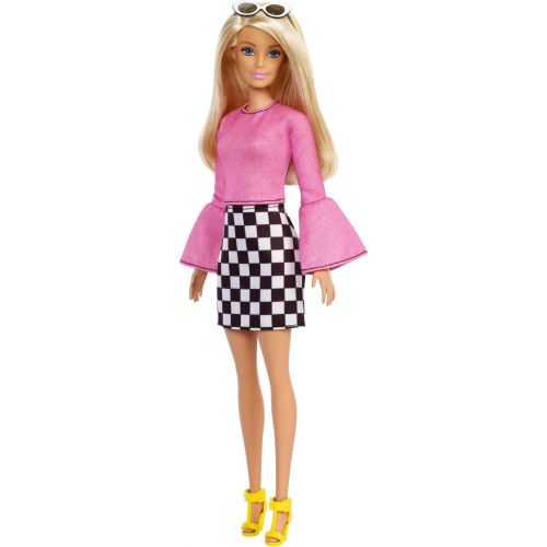 바비 Barbie Fashionistas Doll, Original Body Type with Checkered Skirt