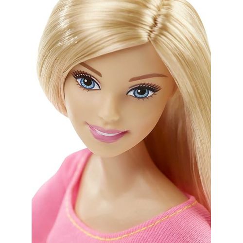 바비 Barbie Made to Move Posable Doll in Pink Color-Blocked Top and Yoga Leggings, Flexible with Blonde Hair (Amazon Exclusive)