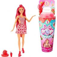 Barbie Pop Reveal Doll & Accessories, Watermelon Crush Scent with Red Hair, 8 Surprises Include Slime & Squishy Puppy