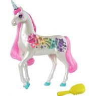 Barbie Dreamtopia Unicorn Toy, Brush 'n Sparkle Pink and White Unicorn with 4 Magical Lights and Sounds