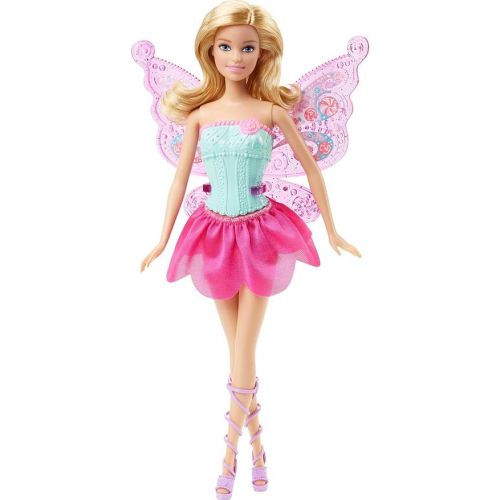 바비 Barbie Fairytale Doll, Dress-Up Set with Candy-Inspired Barbie Clothes and Accessories like Fairy Wings and Mermaid Tail